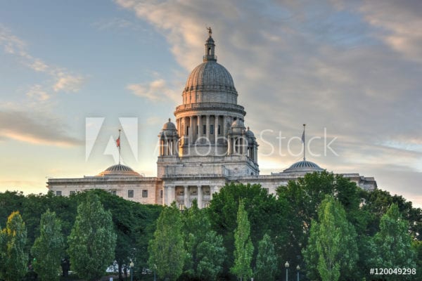 Rhode Island Capitol Building during golden hour