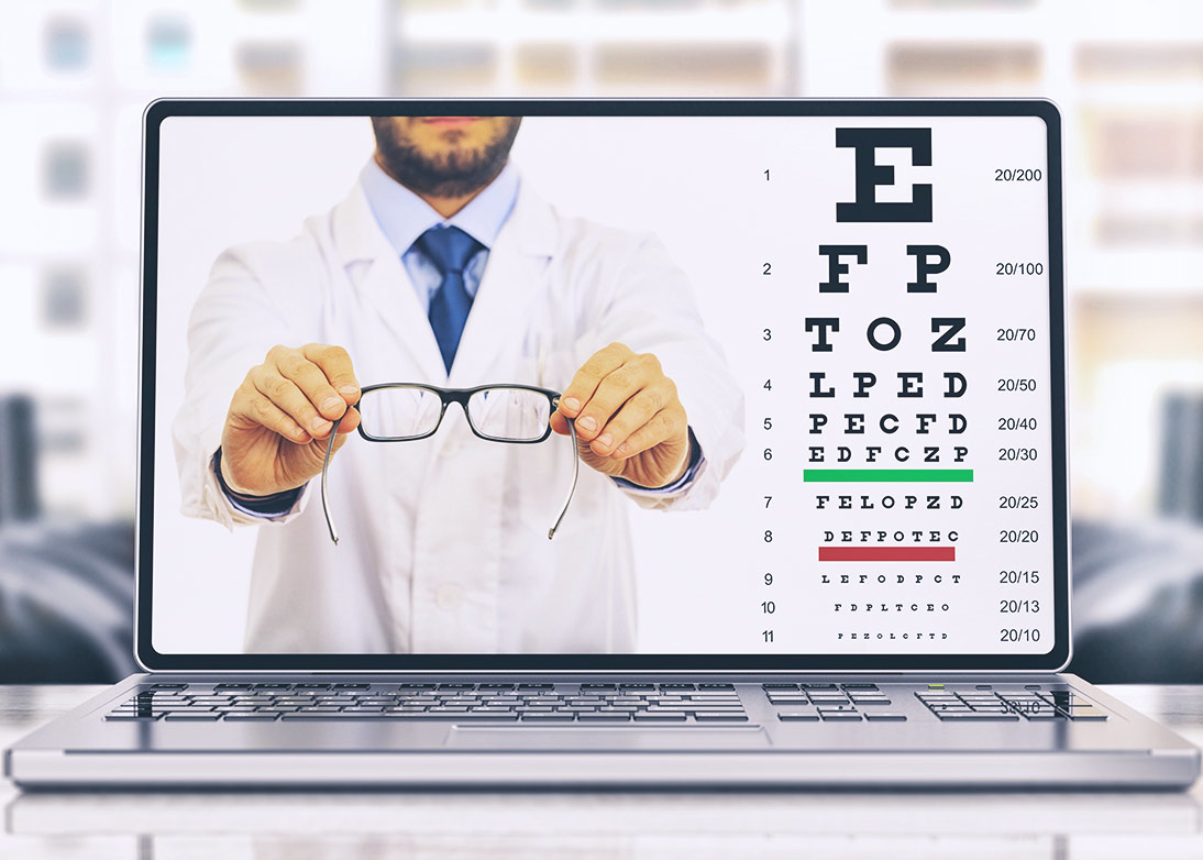 Online Snellen chart for patients to test their acuity and get a renewal of their current contact lens prescription