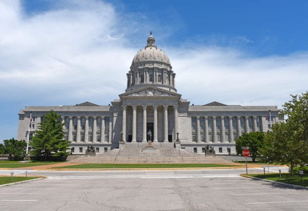 Missouri State Capitol in Jefferson City during a sunny day