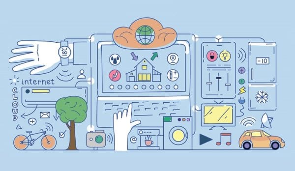 Line style design image for internet of things and data technology